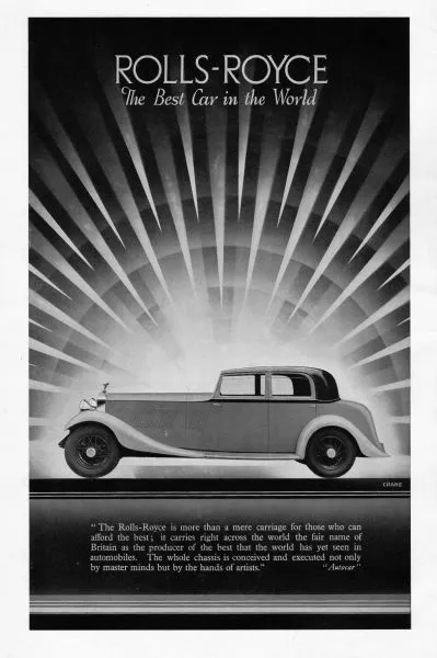 Advert for Rolls-Royce, 1936