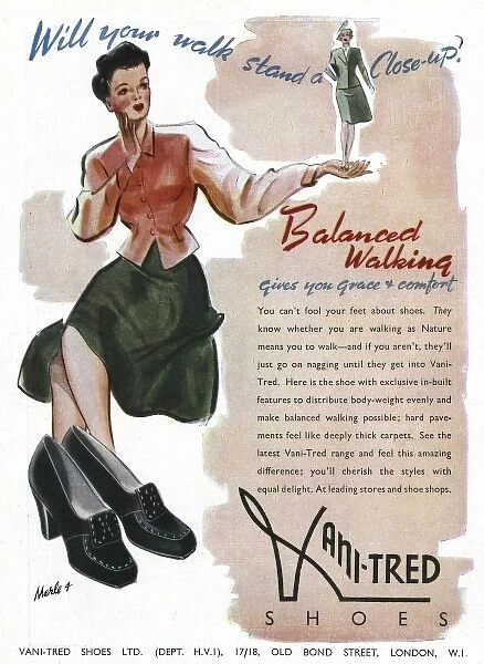Advert for Vani-tred shoes 1943