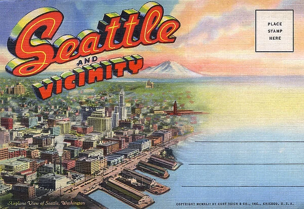 Aerial view of Seattle, Washington, USA