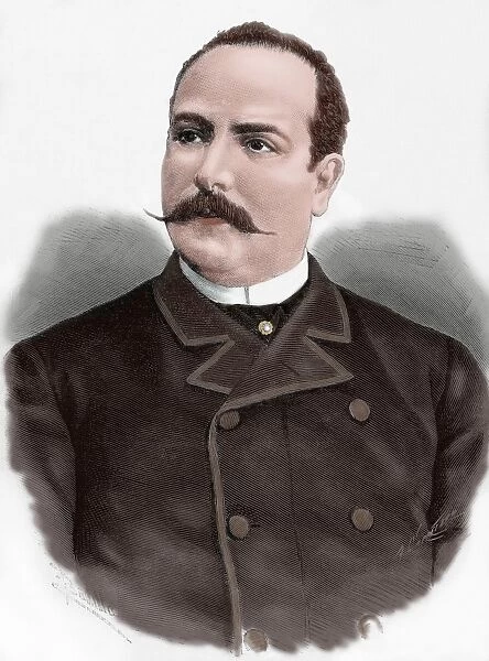Alberto Bosch Fustegueras (1848-1900). Colored engraving