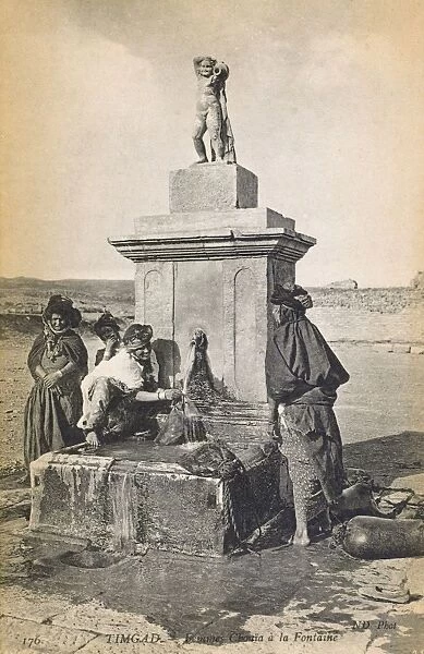Algeria - Timgad - Chouia Women at a Roman Fountain