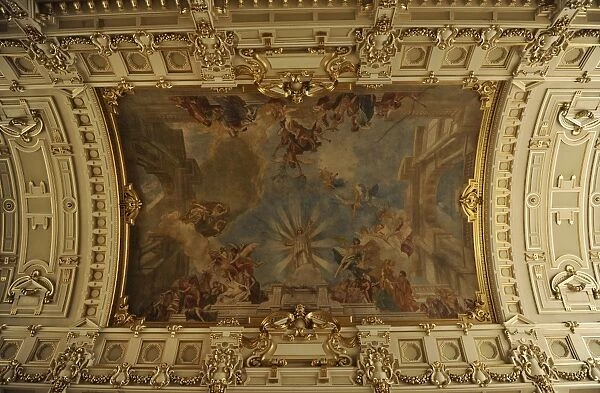 Allegorical fresco. Hall ceiling. Museum of Ethnography. Bud