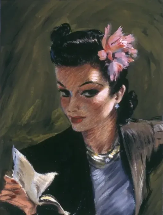 Framed Print : David Wright Print - Alluring Letter Reader, c.1944 Framed Print : David Wright Print - Alluring Letter Reader, c.1944