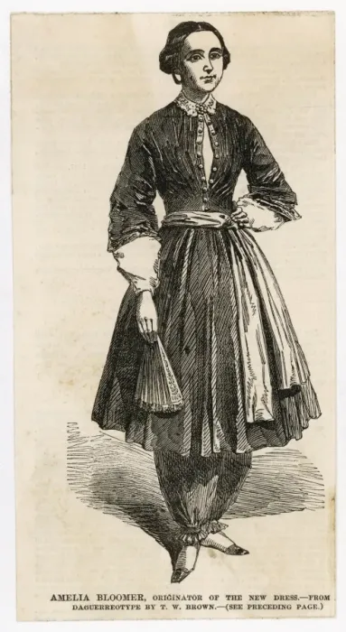 Framed Print : Amelia Bloomer Print - 19th Century Illustration of the New Women's Dress