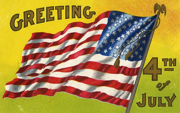 American 4th of July postcard