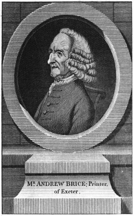 Framed Print : Andrew Brice, Printer of Exeter 1690-1773 Framed Print : Andrew Brice, Printer of Exeter 1690-1773