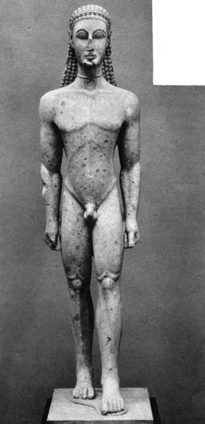 Sculpture Kouros Original Archaic Greek New York Kouros Statue