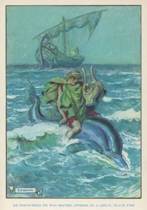 Framed Print : Arion on a Dolphin Print Framed Print : Arion on a Dolphin Print