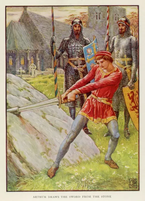 Framed Print : Arthur Draws the Sword Print Framed Print : Arthur Draws the Sword Print