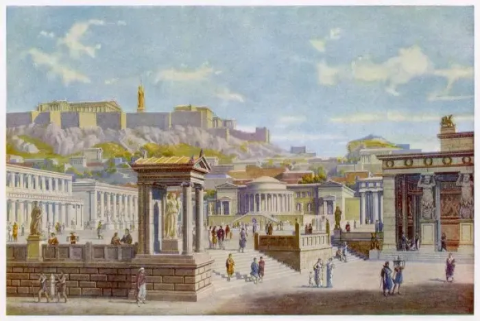 Framed Print : Athens Agora Reconstruction Print Framed Print : Athens Agora Reconstruction Print