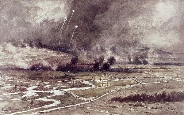 Attack on German positions north of the Aisne, France, WW1