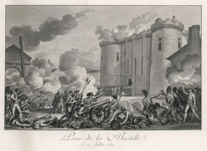 Framed Print : Print of the Bastille Prison Attack Framed Print : Print of the Bastille Prison Attack