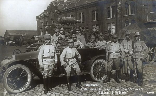 Austrian artillery troops in Brussels, Belgium, WW1