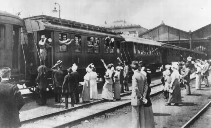 Framed Print : Austrian Troops Depart by Train. Print Framed Print : Austrian Troops Depart by Train. Print
