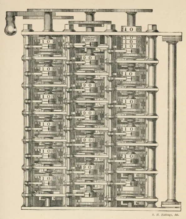 Framed Print : Print of Charles Babbage's Difference Engine Framed Print : Print of Charles Babbage's Difference Engine