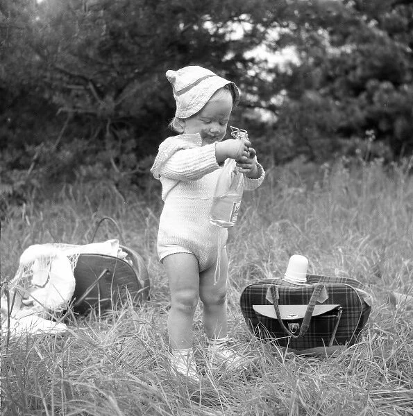 Baby girl at a picnic