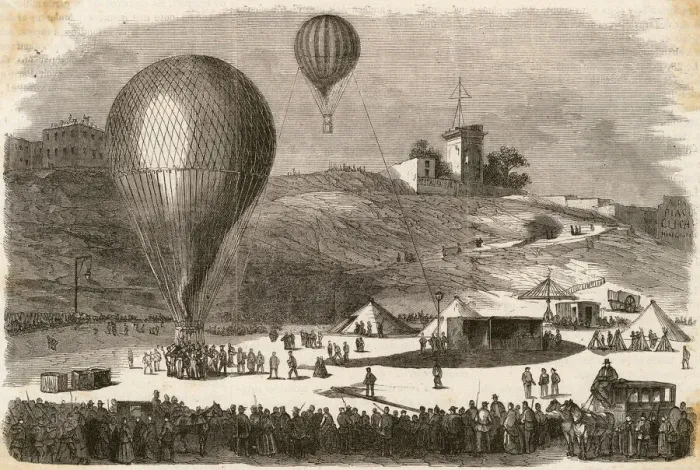 Framed Print : Montmartre Ballon-Poste Print, January 1871 Framed Print : Montmartre Ballon-Poste Print, January 1871