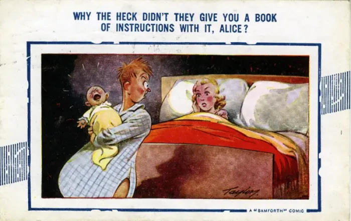 Framed Print : 1946 Bamforth Comic Postcard Print, England Framed Print : 1946 Bamforth Comic Postcard Print, England