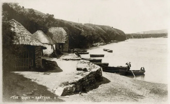 Framed Print : Early 20th Century Print of Bantham Quay, Devon Framed Print : Early 20th Century Print of Bantham Quay, Devon