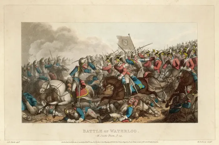Framed Print : Waterloo Print - Cavalry Engagement Framed Print : Waterloo Print - Cavalry Engagement
