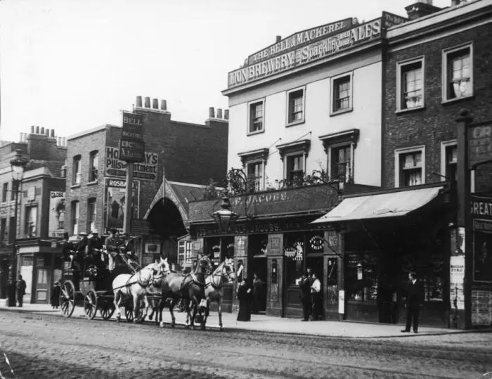 Framed Print : Print of The Bell and Mackerel Pub, Mile End Road Framed Print : Print of The Bell and Mackerel Pub, Mile End Road