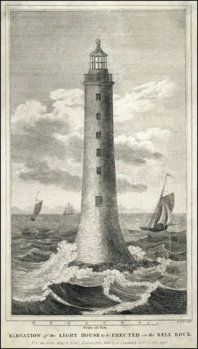 Framed Print : Bell Rock Lighthouse Proposed Elevation Print Framed Print : Bell Rock Lighthouse Proposed Elevation Print