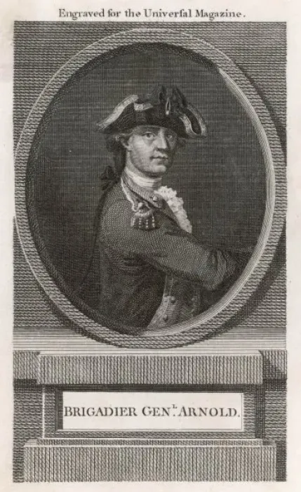 Framed Print : Benedict Arnold Print - Engraving of American Military Officer