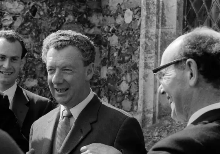 Framed Print : Benjamin Britten Laughing Print 1963 Framed Print : Benjamin Britten Laughing Print 1963