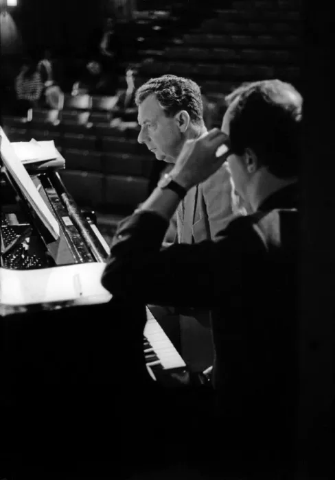 Framed Print : Benjamin Britten Working on Score Print Framed Print : Benjamin Britten Working on Score Print