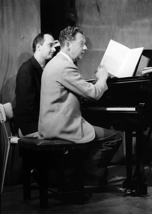 Framed Print : Benjamin Britten Working on Score Print Framed Print : Benjamin Britten Working on Score Print