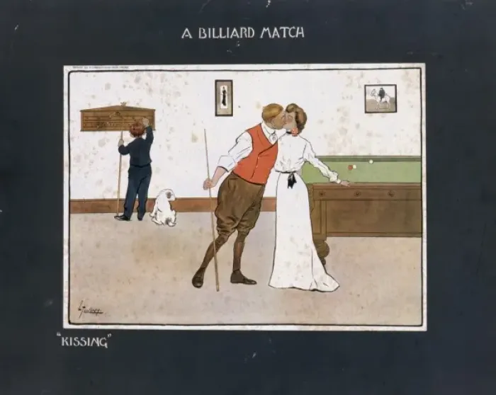 Framed Print : Print of A Billiard Match Framed Print : Print of A Billiard Match