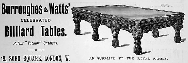 Billiard table adverts