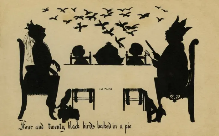 Framed Print : Four & Twenty Blackbirds Print circa 1918 Framed Print : Four & Twenty Blackbirds Print circa 1918