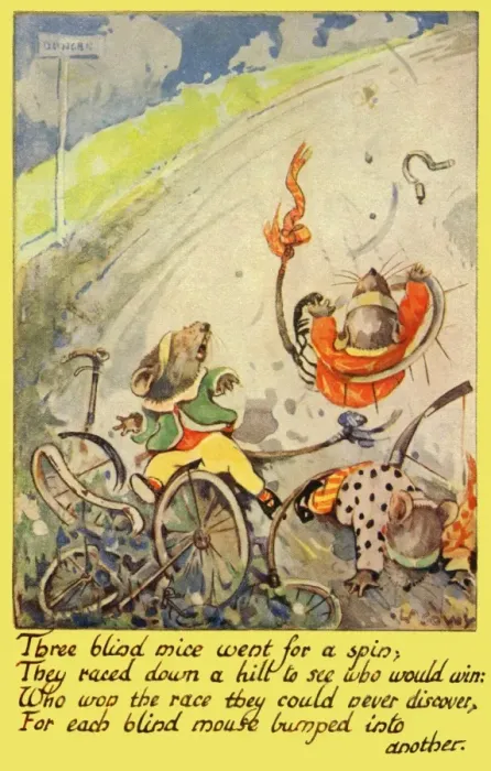 Framed Print : 1922 Three Blind Mice Print: Anthropomorphic Crash Framed Print : 1922 Three Blind Mice Print: Anthropomorphic Crash