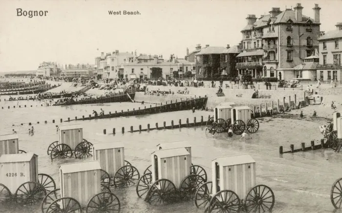 Framed Print : Vintage Bognor Regis West Beach Print Framed Print : Vintage Bognor Regis West Beach Print
