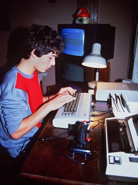Boy on 80S Computer