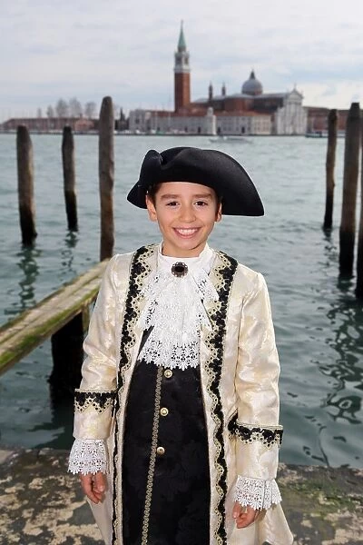 Boy wearing Venice Carnival Costume