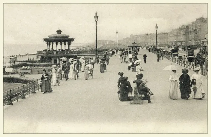 Framed Print : Brighton Promenade Print 1908 Framed Print : Brighton Promenade Print 1908