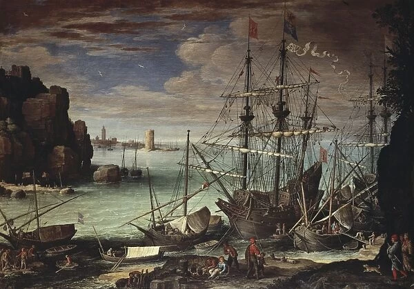 BRILL, Paul (1554-1626). View of a Port. ca