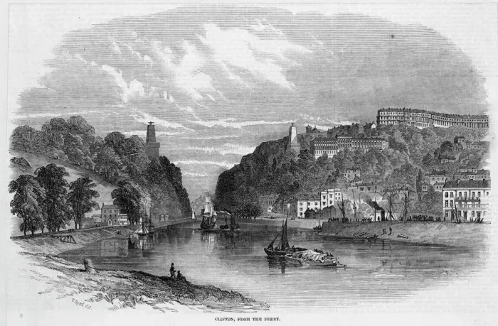 Framed Print : Clifton Suspension Bridge Construction Print Framed Print : Clifton Suspension Bridge Construction Print