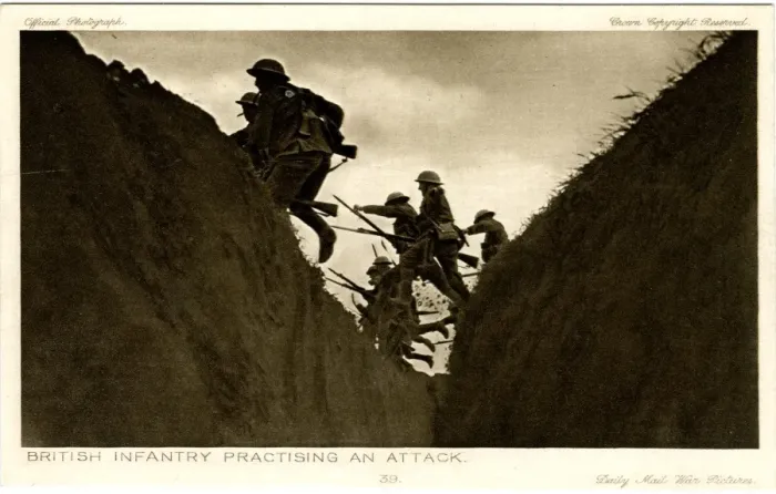 Framed Print : WW1 British Infantry Practising an Attack Print, 1914-1918 Framed Print : WW1 British Infantry Practising an Attack Print, 1914-1918