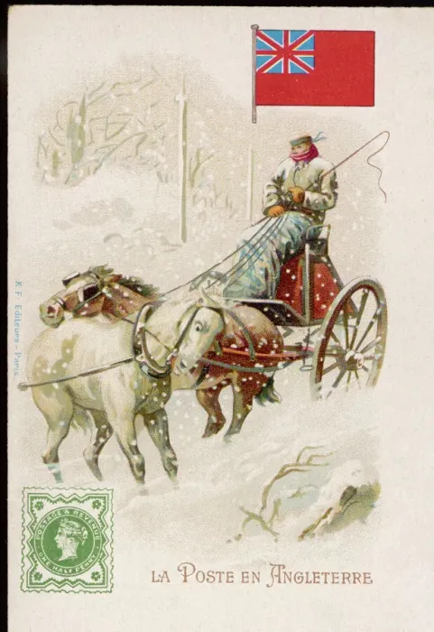 Framed Print : British Postman in Snow Print Framed Print : British Postman in Snow Print