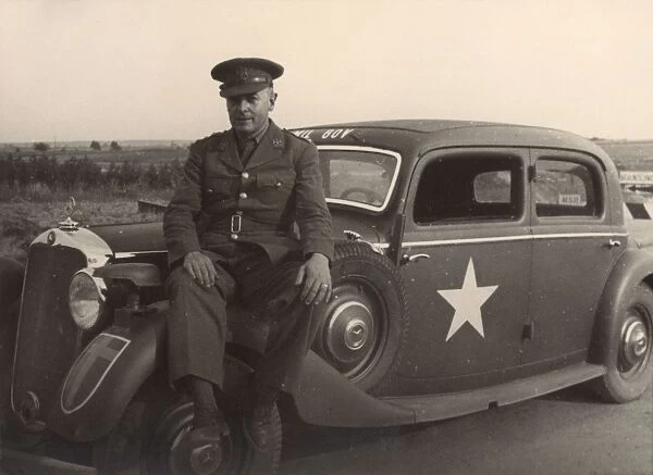 British soldier and car, Braunschweig, Germany