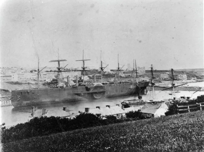 Framed Print : Brunel's SS Great Eastern at Milford Haven, 1870s Print Framed Print : Brunel's SS Great Eastern at Milford Haven, 1870s Print