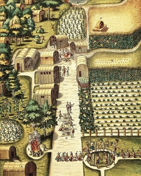 BRY, Theodor de (1528-1598). ndian Village Secota