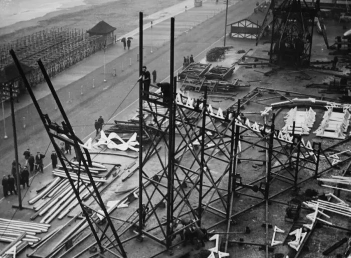Framed Print : Rollercoaster Construction at Ramsgate Print