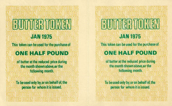 Two butter tokens in a Butter Token Book
