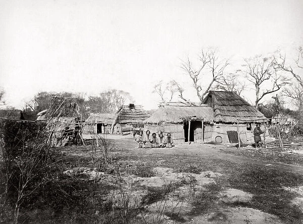 c. 1880s Japan - Aino or Ainu village Hokkaido
