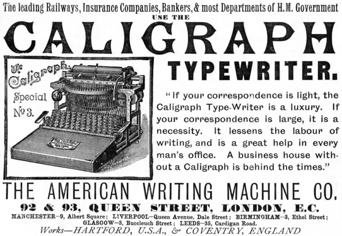 Framed Print : 1892 Caligraph Typewriter Print Advertisement Framed Print : 1892 Caligraph Typewriter Print Advertisement