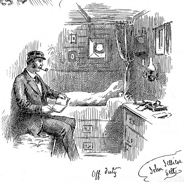 Captain of an Emigrant Ship relaxing in his cabin, 1884